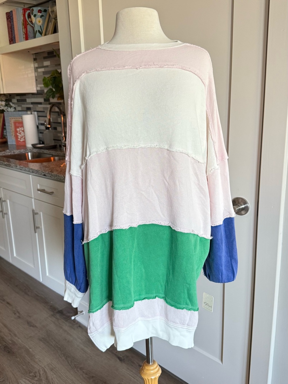 NWT Free People Colorblock Oversized Women’s Long Sleeve Top